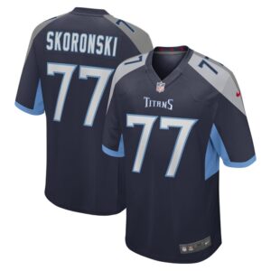 Peter Skoronski Tennessee Titans Nike 2023 NFL Draft First Round Pick Game Jersey - Navy- 49Native