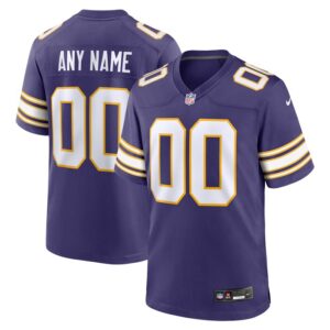 Minnesota Vikings Nike Classic Custom Game Jersey - Purple- 49Native