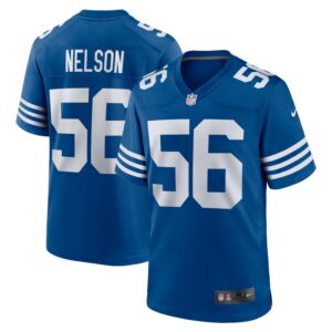 Men's Nike Quenton Nelson Royal Indianapolis Colts Alternate Game Jersey- 49Native
