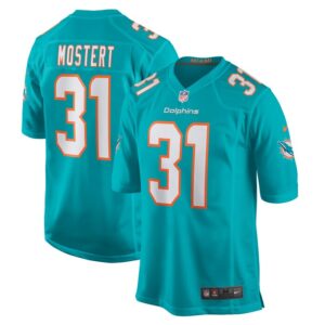 Raheem Mostert Miami Dolphins Nike Game Jersey - Aqua- 49Native