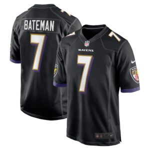 Rashod Bateman Baltimore Ravens Nike Game Player Jersey - Black- 49Native
