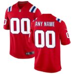 New England Patriots Nike Alternate Custom Jersey - Red- 49Native