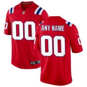 New England Patriots Nike Alternate Custom Jersey - Red- 49Native