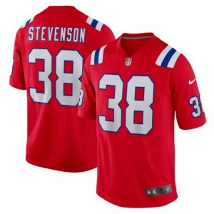 Rhamondre Stevenson New England Patriots Nike Alternate Game Player Jersey - Red- 49Native