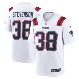 Rhamondre Stevenson New England Patriots Nike Game Player Jersey - White- 49Native