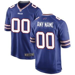 Buffalo Bills Nike Custom Game Jersey - Royal- 49Native
