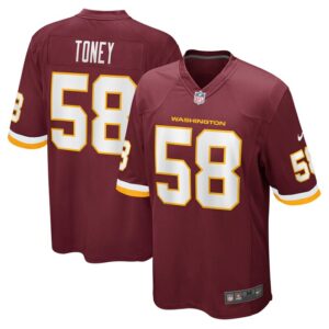 Shaka Toney Washington Football Team Nike Game Jersey - Burgundy- 49Native
