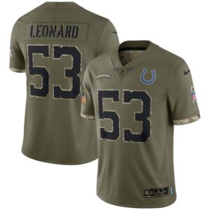 Shaquille Leonard Indianapolis Colts Nike 2022 Salute To Service Limited Jersey - Olive- 49Native