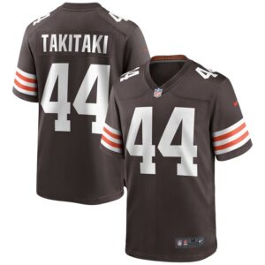 Sione Takitaki Cleveland Browns Nike Game Jersey - Brown- 49Native