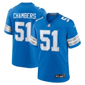 Steele Chambers Detroit Lions Nike Game Jersey -  Blue- 49Native