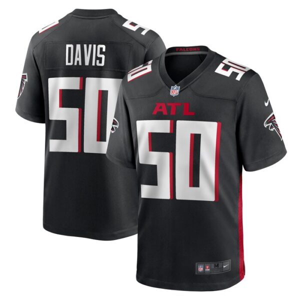 Tae Davis Atlanta Falcons Nike Team Game Jersey -  Black- 49Native