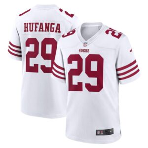 Talanoa Hufanga San Francisco 49ers Nike Away Game Player Jersey - White- 49Native