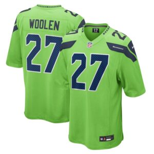 Tariq Woolen Seattle Seahawks Nike  Game Jersey - Neon Green- 49Native