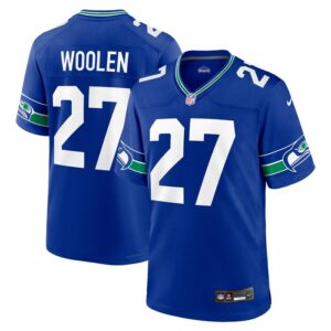 Tariq Woolen Seattle Seahawks Nike Throwback Player Game Jersey - Royal- 49Native
