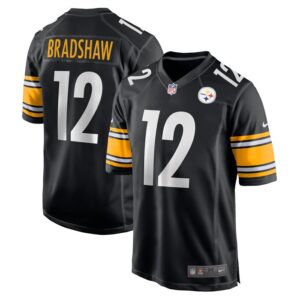 Terry Bradshaw Pittsburgh Steelers Nike Retired Player Game Jersey - Black- 49Native