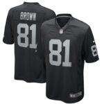 Tim Brown Las Vegas Raiders Nike Game Retired Player Jersey - Black- 49Native