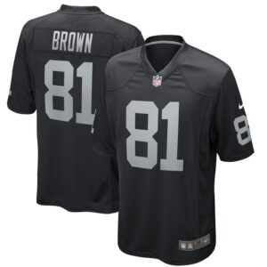 Tim Brown Las Vegas Raiders Nike Game Retired Player Jersey - Black- 49Native