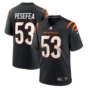 TJ Pesefea Cincinnati Bengals Nike Team Game Jersey -  Black- 49Native