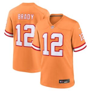 Tom Brady Tampa Bay Buccaneers Nike Throwback Game Jersey - Orange- 49Native