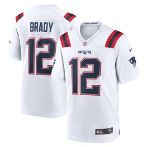 Tom Brady New England Patriots Nike Retired Game Jersey - White- 49Native