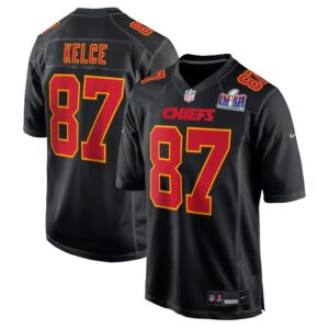 Travis Kelce Kansas City Chiefs Nike Super Bowl LVIII Carbon Fashion Game Player Jersey - Black- 49Native