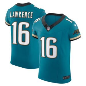 Trevor Lawrence Jacksonville Jaguars Nike Prowler Throwback Vapor F.U.S.E. Elite Jersey - Teal- 49Native