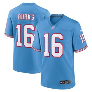 Treylon Burks Tennessee Titans Nike Oilers Throwback Alternate Game Player Jersey - Light Blue- 49Native