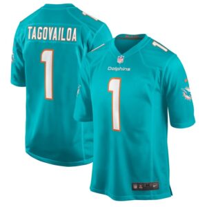Tua Tagovailoa Miami Dolphins Nike Player Game Jersey - Aqua- 49Native