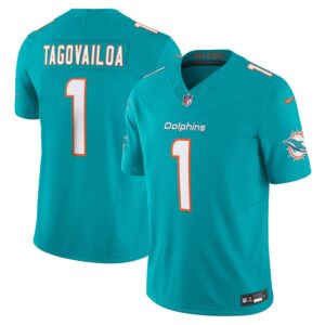 Tua Tagovailoa Miami Dolphins Nike Vapor F.U.S.E. Limited Jersey - Aqua- 49Native