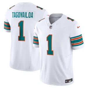Tua Tagovailoa Miami Dolphins Nike Vapor F.U.S.E. Limited Jersey - White- 49Native