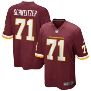 Wes Schweitzer Washington Football Team Nike Game Player Jersey - Burgundy- 49Native