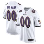 Baltimore Ravens Nike Custom Game Jersey - White- 49Native