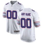 Buffalo Bills Nike Alternate Custom Game Jersey - White- 49Native