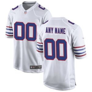 Buffalo Bills Nike Alternate Custom Game Jersey - White- 49Native