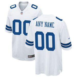Dallas Cowboys Nike Custom Game Jersey - White- 49Native