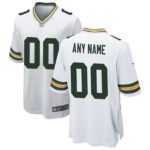 Green Bay Packers Nike Custom Game Jersey - White- 49Native