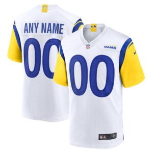 Los Angeles Rams Nike Alternate Custom Jersey - White- 49Native