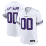 Minnesota Vikings Nike Alternate Custom Game Jersey - White- 49Native
