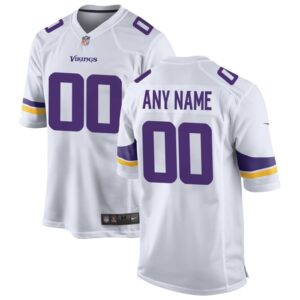 Minnesota Vikings Nike Custom Game Jersey - White- 49Native