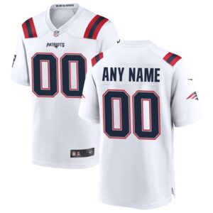 New England Patriots Nike Custom Game Jersey - White- 49Native