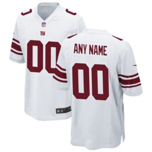 New York Giants Nike Custom Game Jersey - White- 49Native