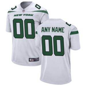New York Jets Nike Custom Game Jersey - White- 49Native