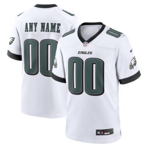 Philadelphia Eagles Nike Custom Game Jersey - White- 49Native