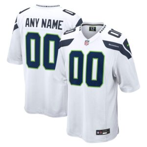 Seattle Seahawks Nike Custom Game Jersey - White- 49Native