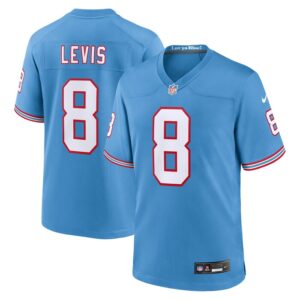 Will Levis Tennessee Titans Nike Oilers Throwback Player Game Jersey - Light Blue- 49Native