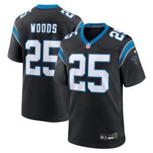 Xavier Woods Carolina Panthers Nike Team Game Jersey - Black- 49Native