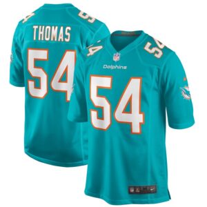 Zach Thomas Miami Dolphins Nike Game Retired Player Jersey - Aqua- 49Native