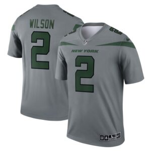Zach Wilson New York Jets Nike Inverted Legend Jersey - Gray- 49Native