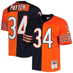 Walter Payton Chicago Bears Mitchell & Ness 1985 Split Legacy Replica Jersey - Navy/Orange- 49Native