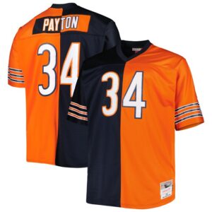 Walter Payton Chicago Bears Mitchell & Ness Big & Tall Split Legacy Retired Player Replica Jersey - Navy/Orange- 49Native